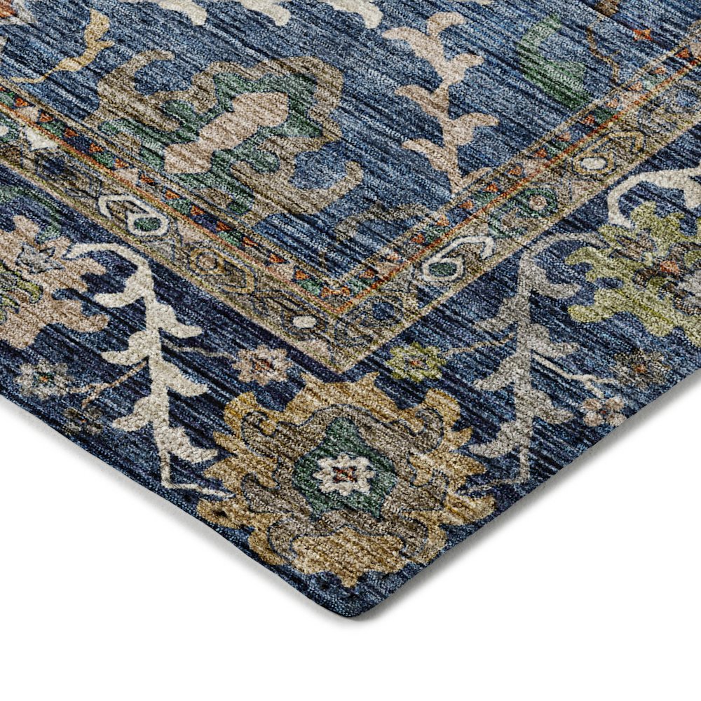 Indoor/Outdoor Silk Road Navy 8' x 8' Round Rug. Picture 2
