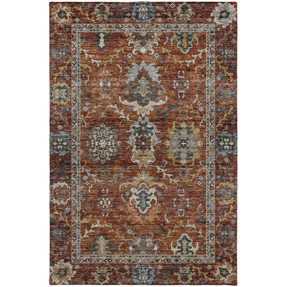 Indoor/Outdoor Silk Road Paprika 10' x 14' Rug. Picture 1