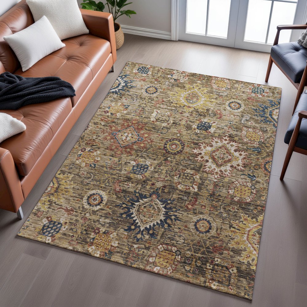 Indoor/Outdoor Silk Road Clove 10' x 14' Rug. Picture 6