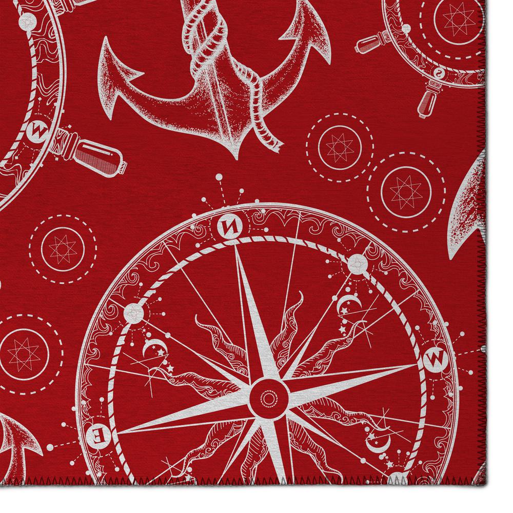 Indoor/Outdoor Harpswell AHP39 Ruby Washable 8' x 10' Rug. Picture 3
