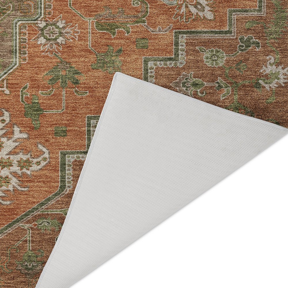 Luxury Washable Indoor/Outdoor Tabrook Rust 8' x 10' Rug. Picture 4