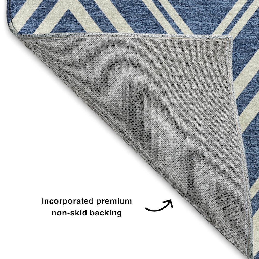 Luxury Washable Indoor/Outdoor The Reserve Blue 8' x 10' Rug. Picture 4