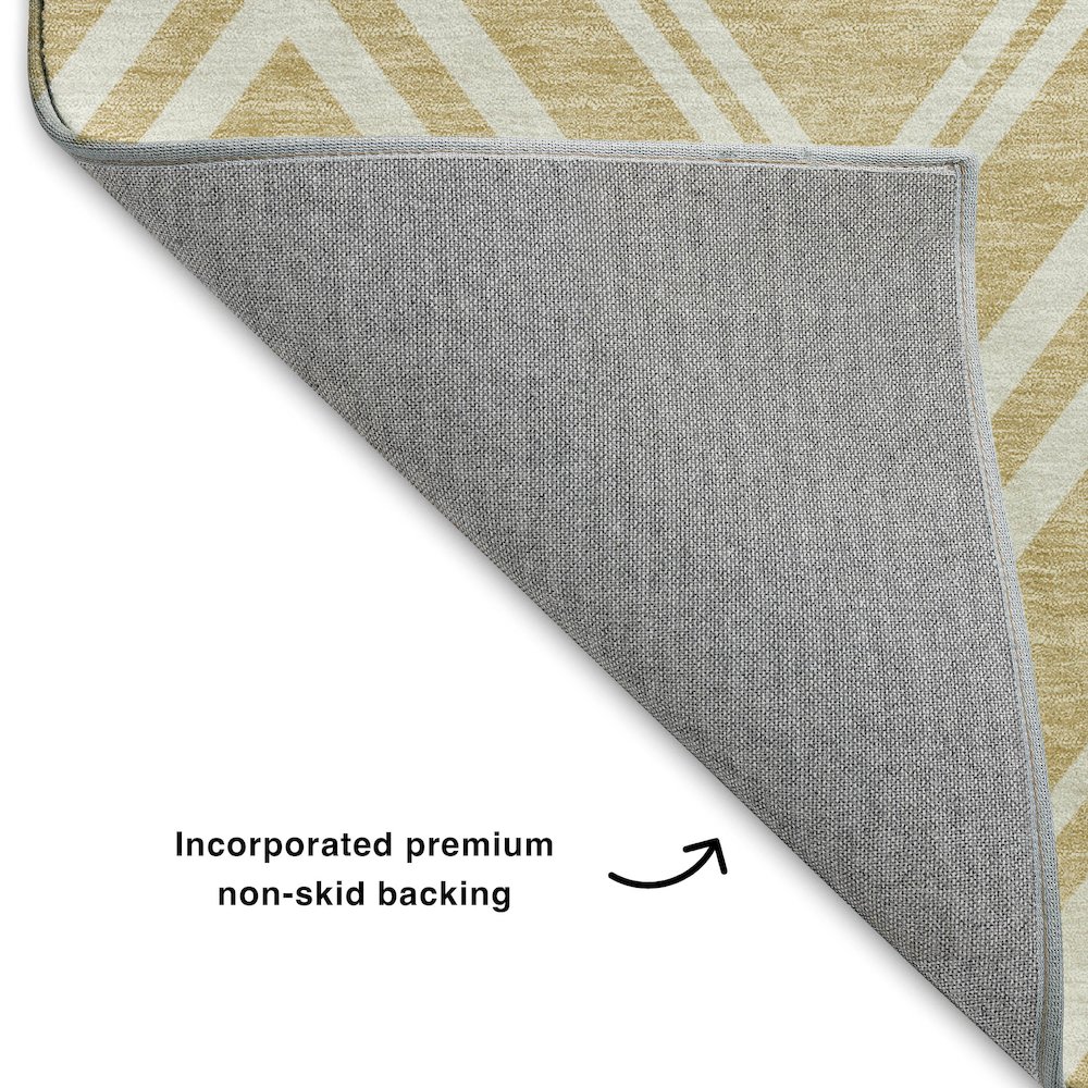 Luxury Washable Indoor/Outdoor The Reserve Honey 8' x 10' Rug. Picture 4