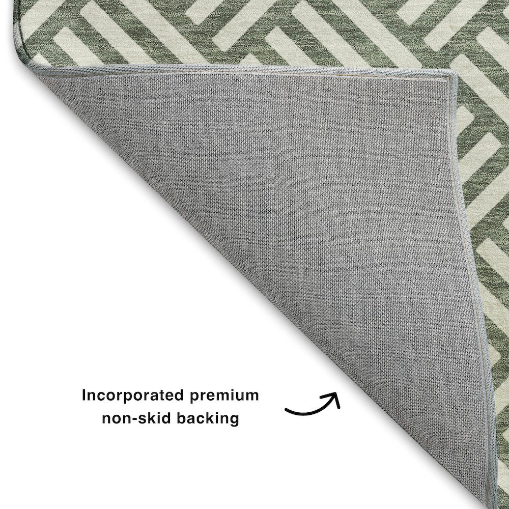 Luxury Washable Indoor/Outdoor The Reserve Basil 8' x 10' Rug. Picture 4