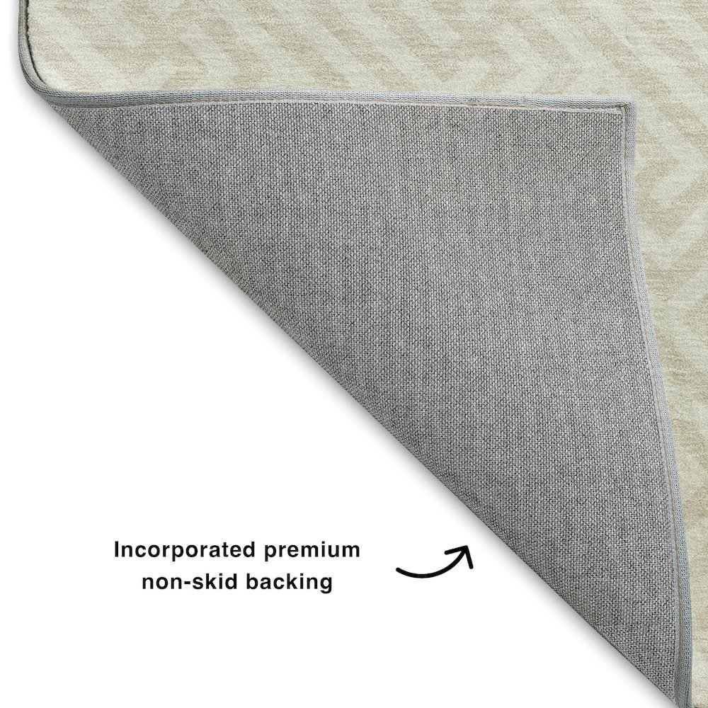 Luxury Washable Indoor/Outdoor The Reserve Beige 8' x 10' Rug. Picture 4