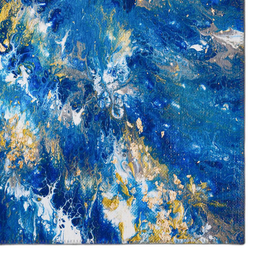 Karina Blue Modern Abstract 8' x 8' Area Rug Blue AKC47. Picture 2