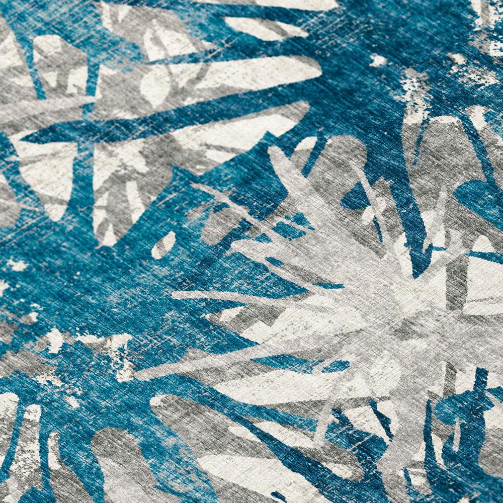 Bravado Blue Contemporary Color Splash 8' x 10' Area Rug Blue ABV36. Picture 5