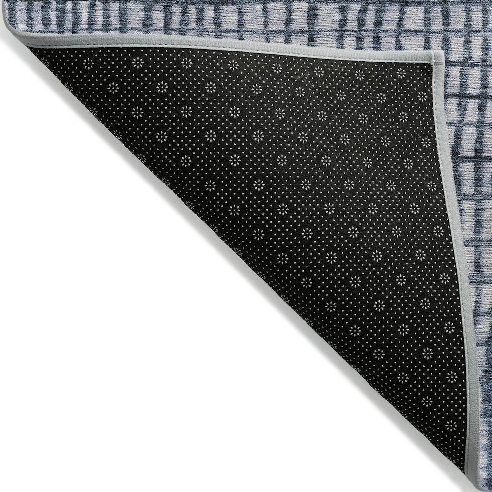 Machine Washable Indoor/Outdoor Chantille Blue 9' x 12' Rug. Picture 2