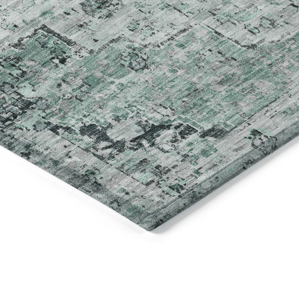 Machine Washable Indoor/Outdoor Chantille Teal 9' x 12' Rug. Picture 3