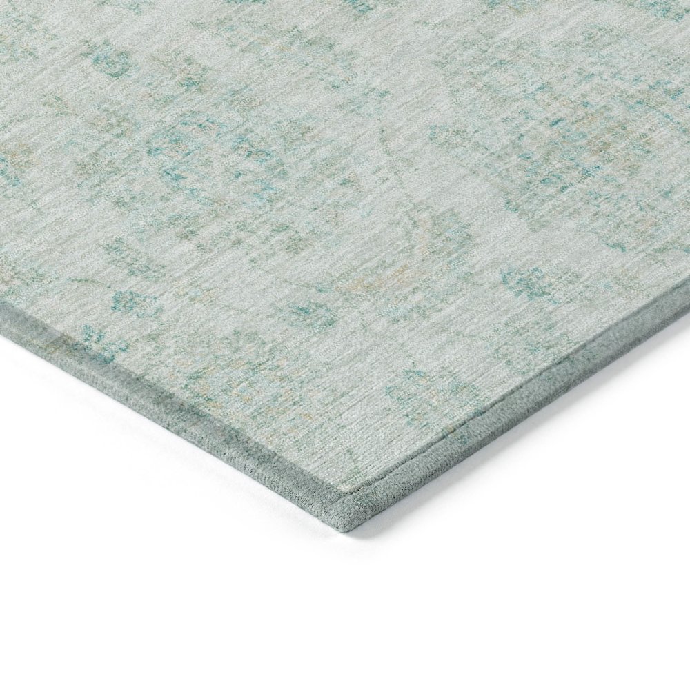 Machine Washable Indoor/Outdoor Chantille Turquoise 9' x 12' Rug. Picture 3