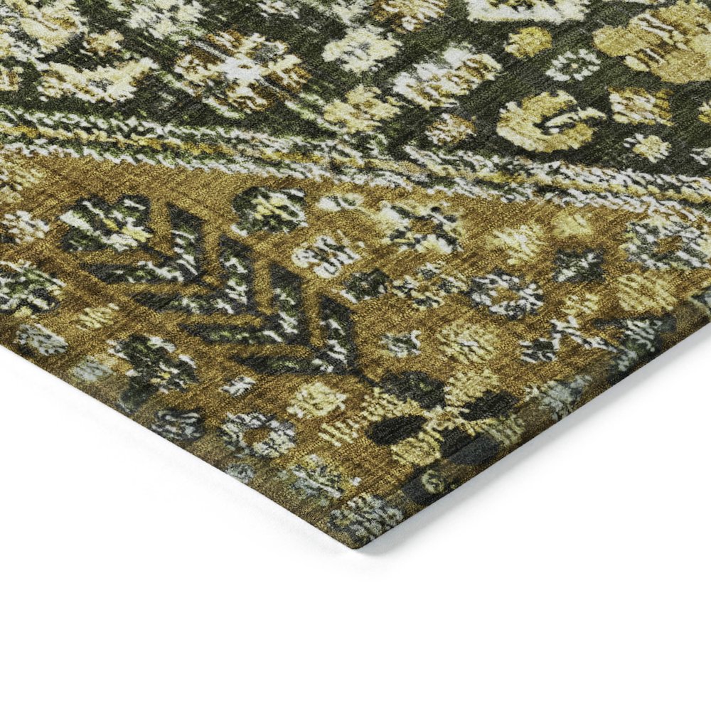 Machine Washable Indoor/Outdoor Chantille Olive 9' x 12' Rug. Picture 3