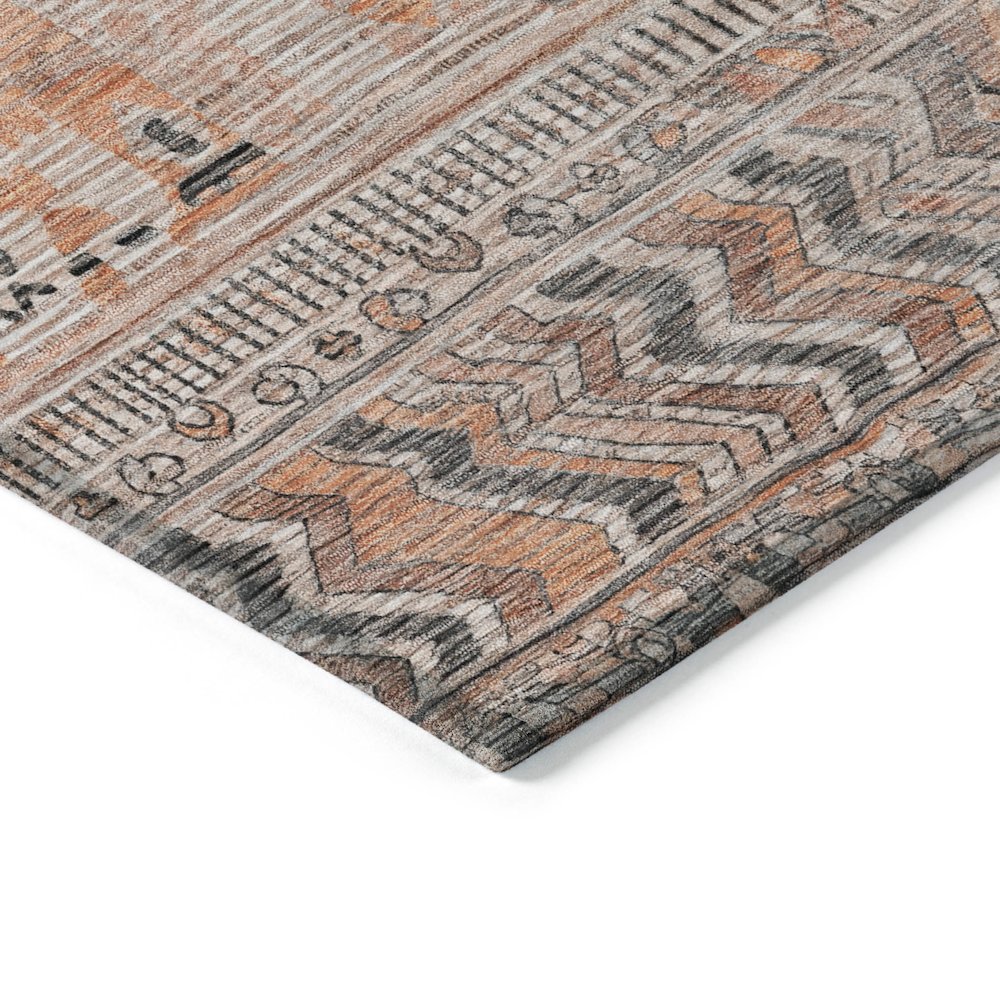 Machine Washable Indoor/Outdoor Chantille Terracotta 9' x 12' Rug. Picture 3