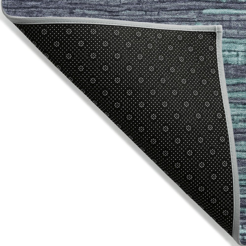 Machine Washable Indoor/Outdoor Chantille Teal 9' x 12' Rug. Picture 2