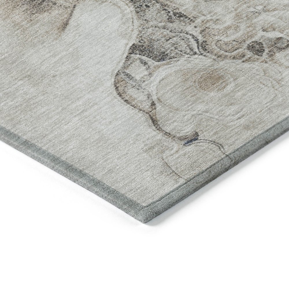 Machine Washable Indoor/Outdoor Chantille Ivory 9' x 12' Rug. Picture 3