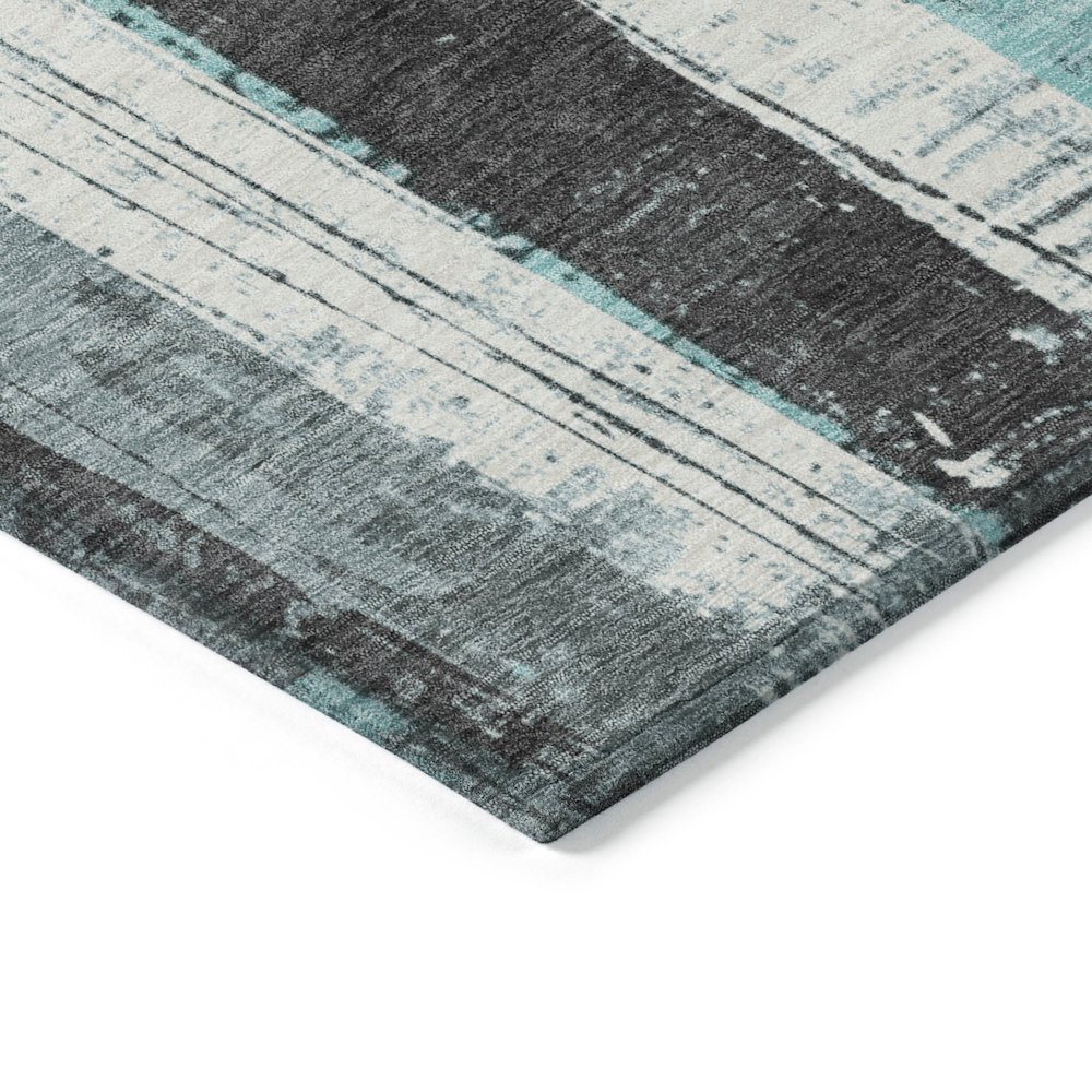 Machine Washable Indoor/Outdoor Chantille Teal 9' x 12' Rug. Picture 3