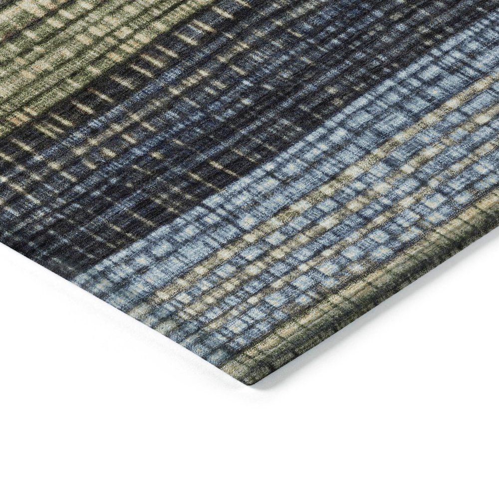 Machine Washable Indoor/Outdoor Chantille Blue 9' x 12' Rug. Picture 3