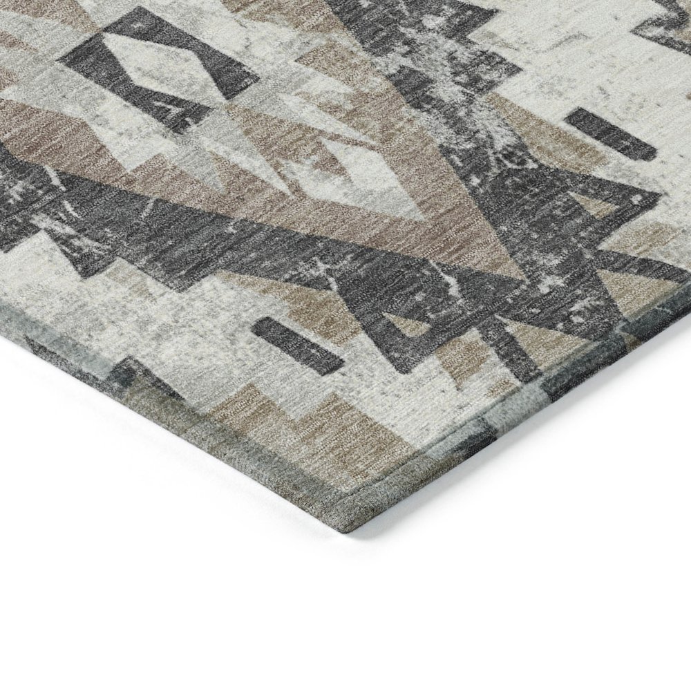 Machine Washable Indoor/Outdoor Chantille Taupe 9' x 12' Rug. Picture 3