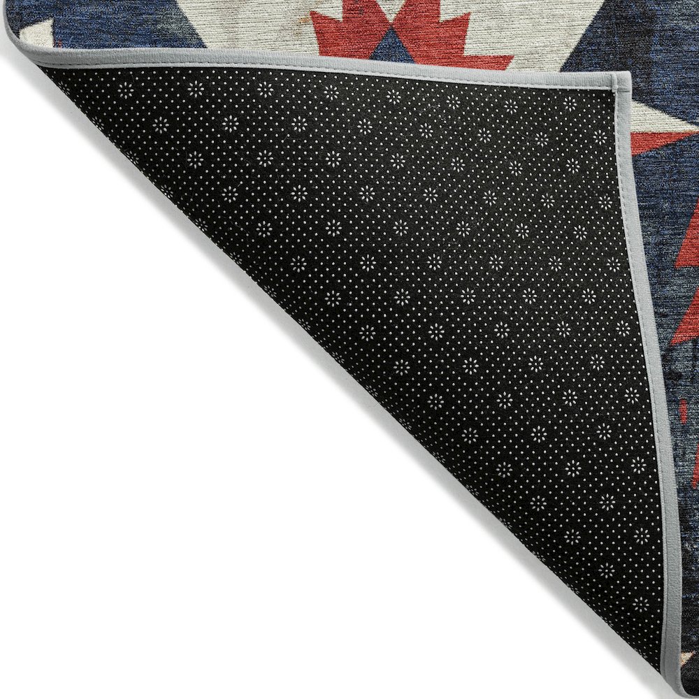 Machine Washable Indoor/Outdoor Chantille Navy 9' x 12' Rug. Picture 2