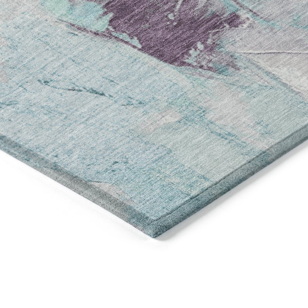 Machine Washable Indoor/Outdoor Chantille Teal 9' x 12' Rug. Picture 3