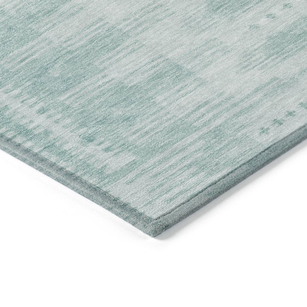 Machine Washable Indoor/Outdoor Chantille Turquoise 9' x 12' Rug. Picture 3