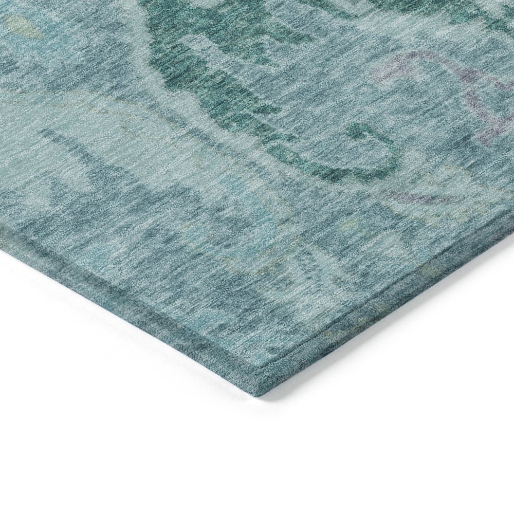 Machine Washable Indoor/Outdoor Chantille Blue 9' x 12' Rug. Picture 3