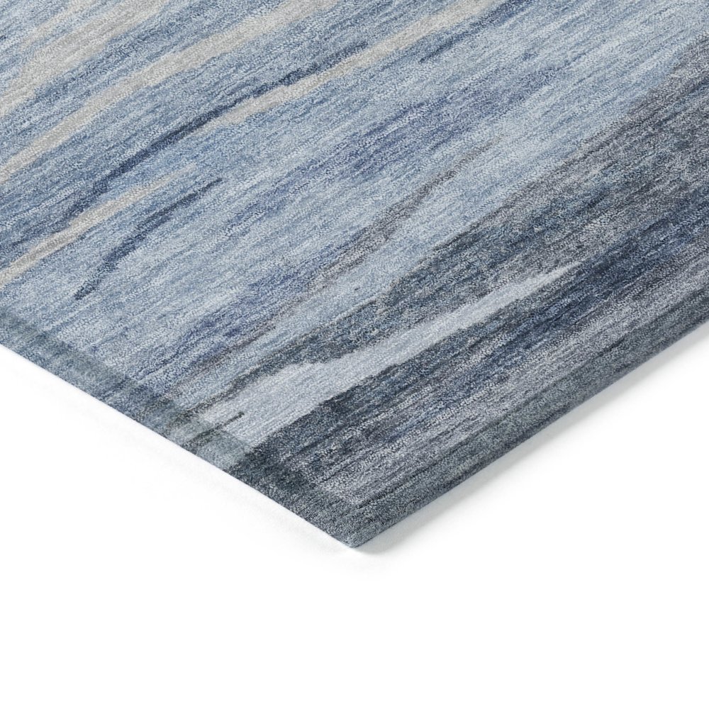 Machine Washable Indoor/Outdoor Chantille Blue 9' x 12' Rug. Picture 3