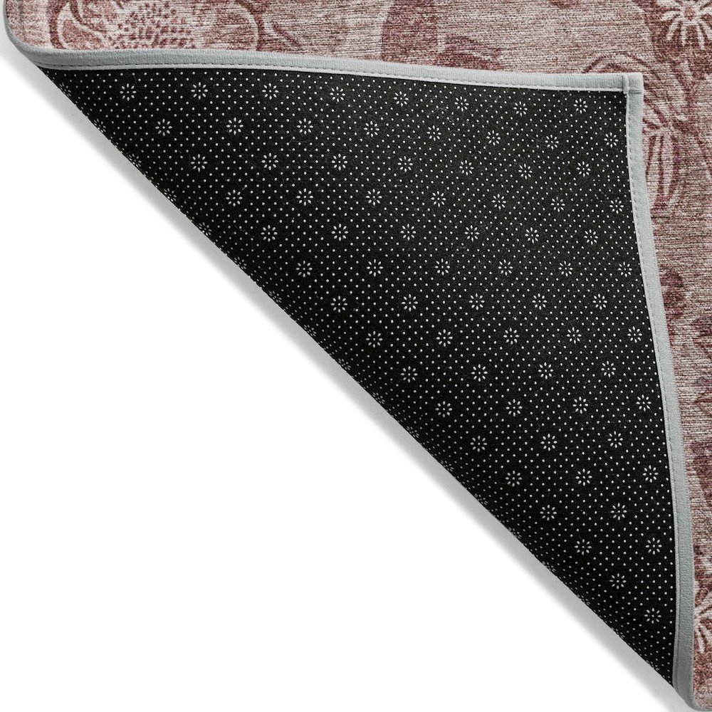Machine Washable Indoor/Outdoor Chantille Blush 9' x 12' Rug. Picture 2