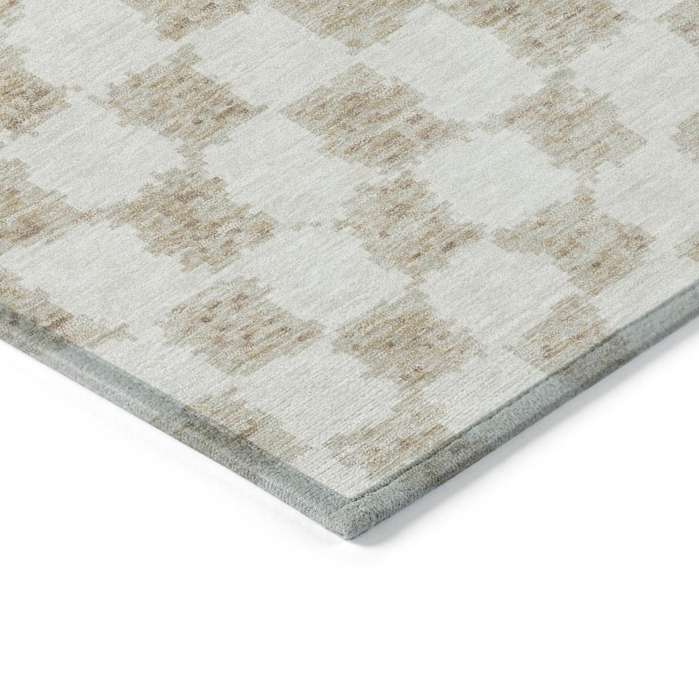 Machine Washable Indoor/Outdoor Chantille Beige 9' x 12' Rug. Picture 3