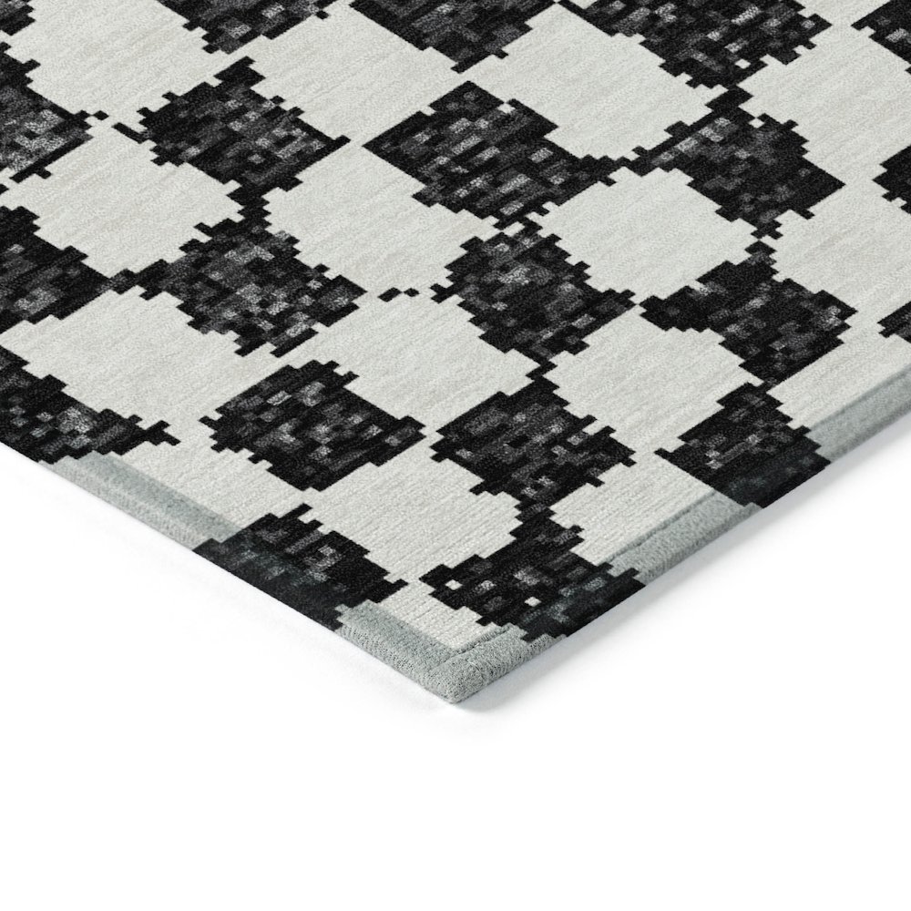 Machine Washable Indoor/Outdoor Chantille Black 9' x 12' Rug. Picture 3