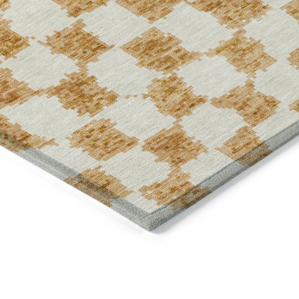 Machine Washable Indoor/Outdoor Chantille Orange 9' x 12' Rug. Picture 3