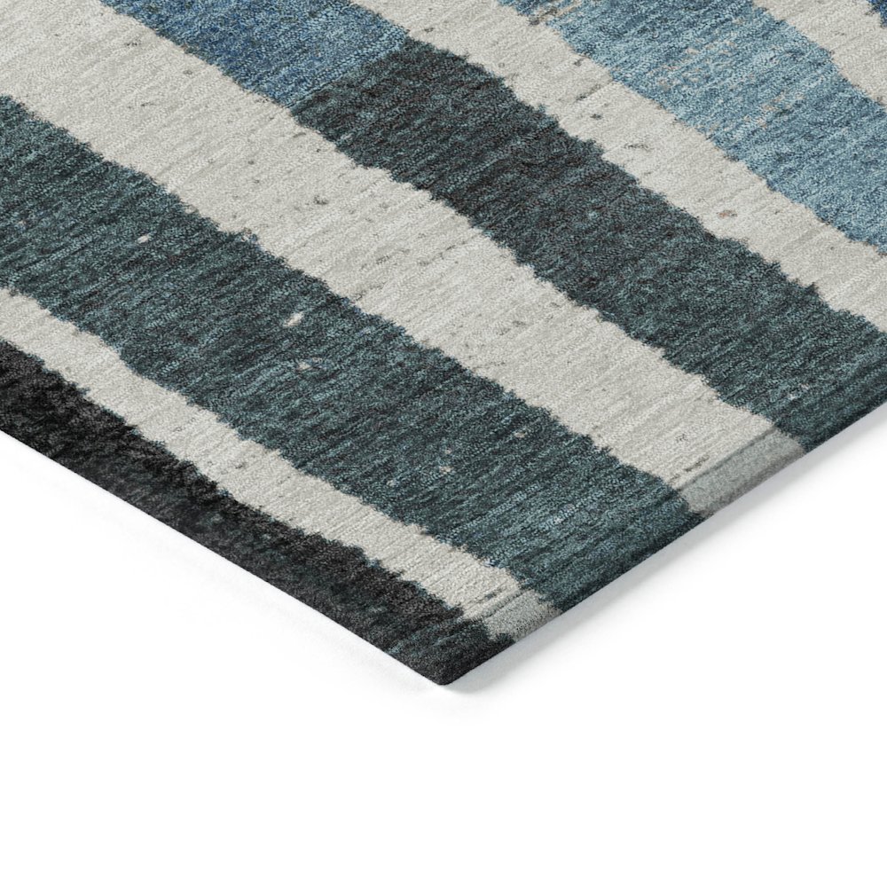 Machine Washable Indoor/Outdoor Chantille Black 9' x 12' Rug. Picture 3