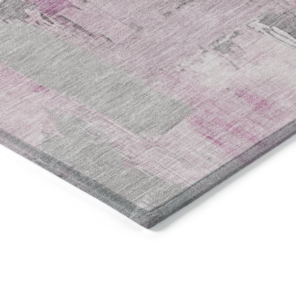Machine Washable Indoor/Outdoor Chantille Pink 9' x 12' Rug. Picture 3