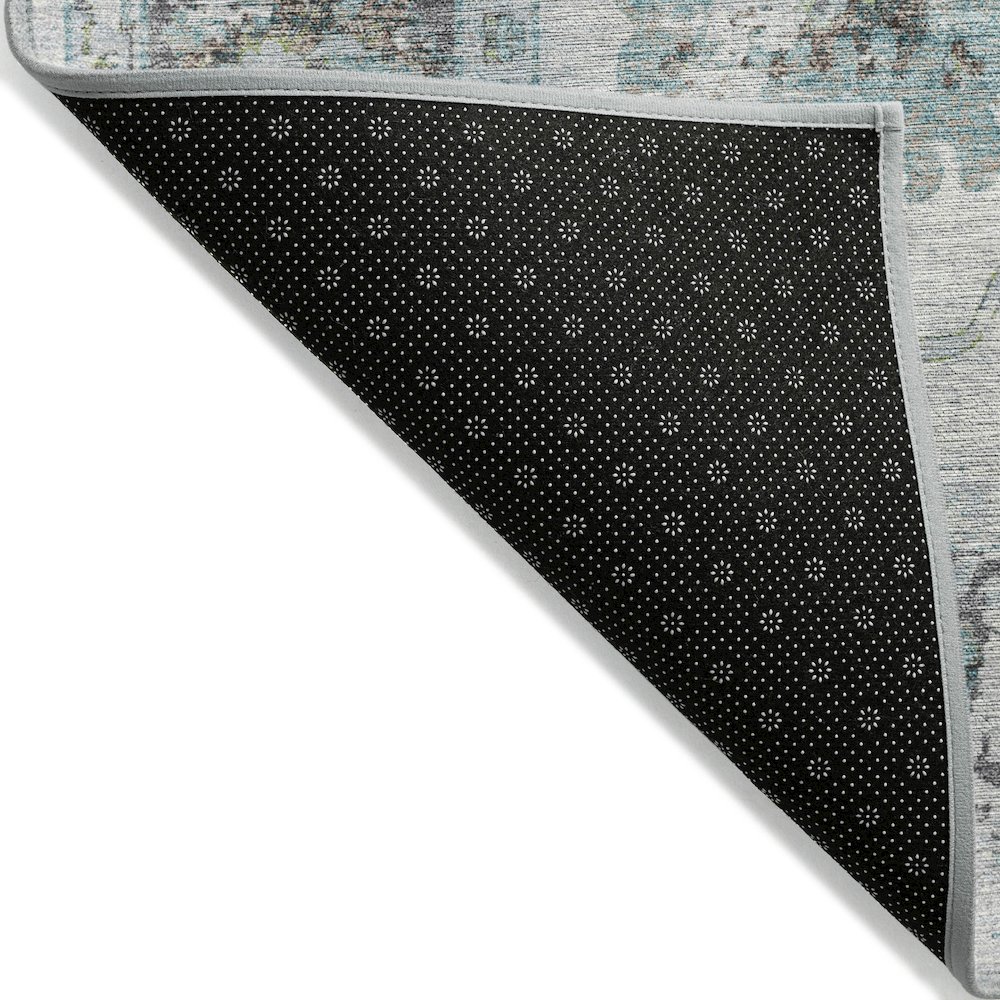 Machine Washable Indoor/Outdoor Chantille Teal 9' x 12' Rug. Picture 2
