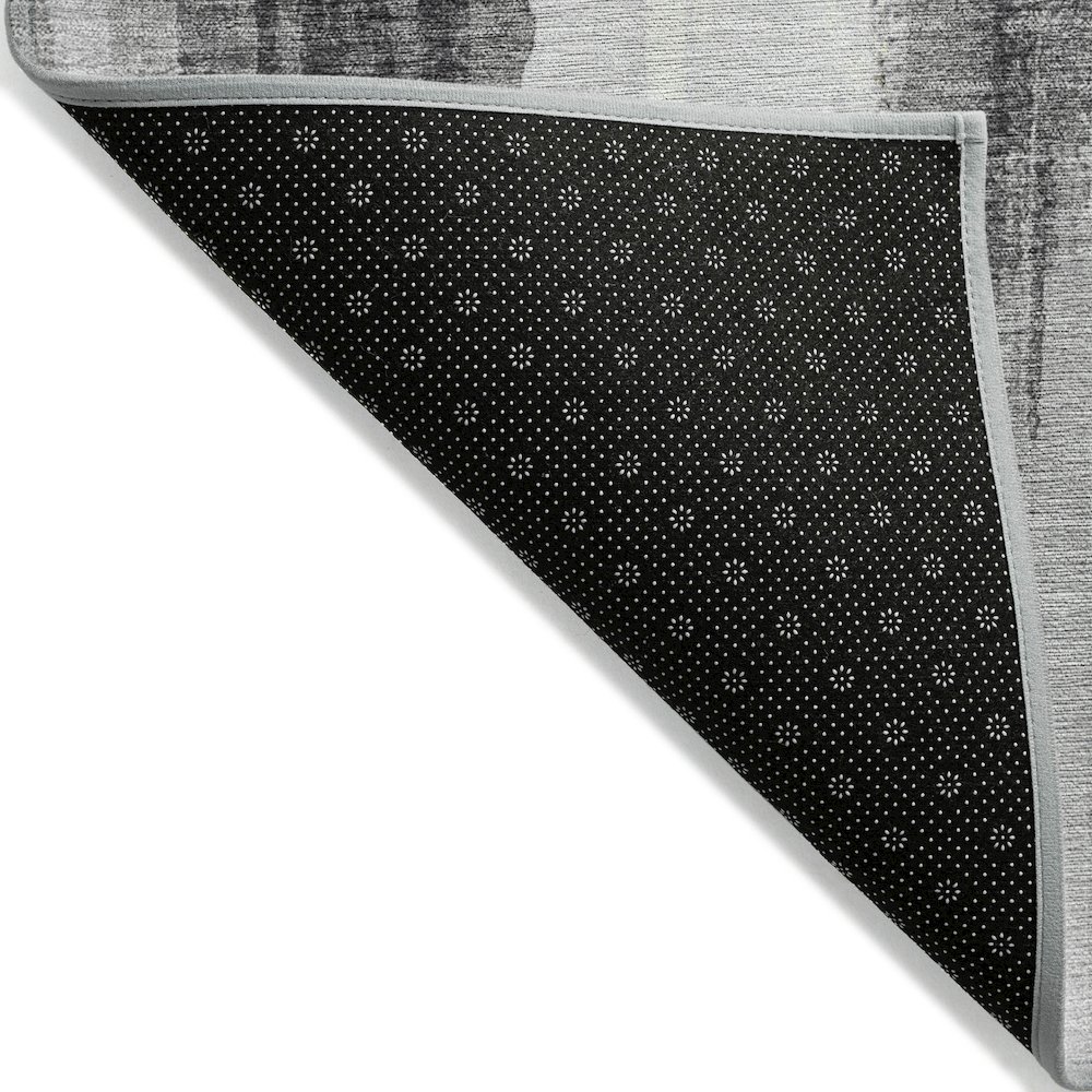 Machine Washable Indoor/Outdoor Chantille Black 9' x 12' Rug. Picture 2