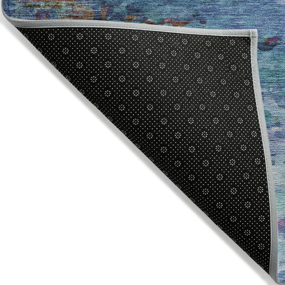Machine Washable Indoor/Outdoor Chantille ACN2035 Blue 9' x 12' Rug. Picture 2