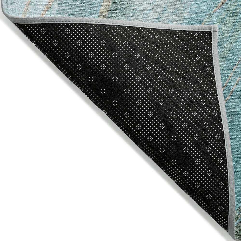 Machine Washable Indoor/Outdoor Chantille ACN2036 Turquoise 9' x 12' Rug. Picture 2