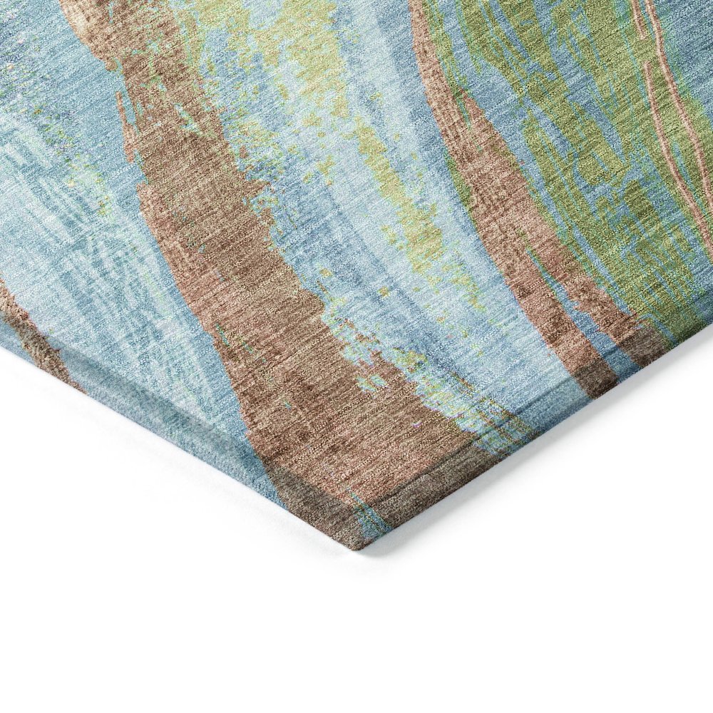 Machine Washable Indoor/Outdoor Chantille ACN2037 Blue 9' x 12' Rug. Picture 3