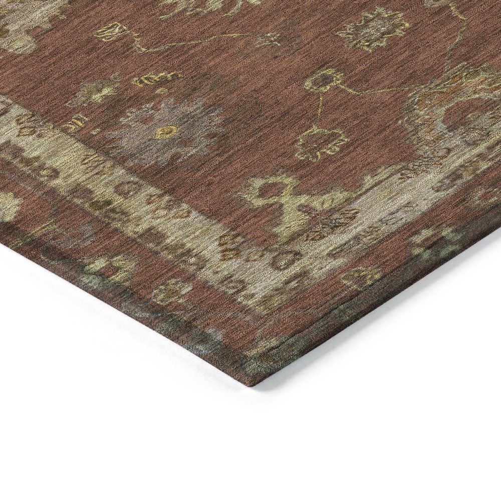 Machine Washable Indoor/Outdoor Chantille ACN2045 Paprika 9' x 12' Rug. Picture 3