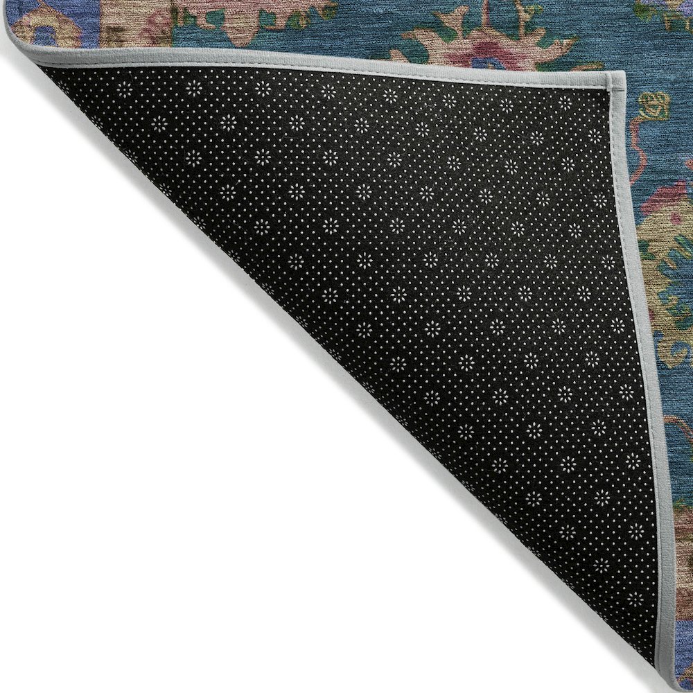 Machine Washable Indoor/Outdoor Chantille ACN2046 Teal 9' x 12' Rug. Picture 2