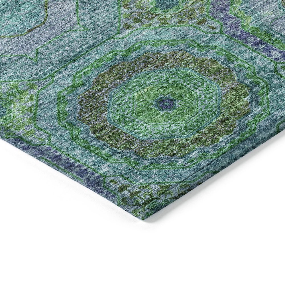 Machine Washable Indoor/Outdoor Chantille ACN2049 Teal 9' x 12' Rug. Picture 3