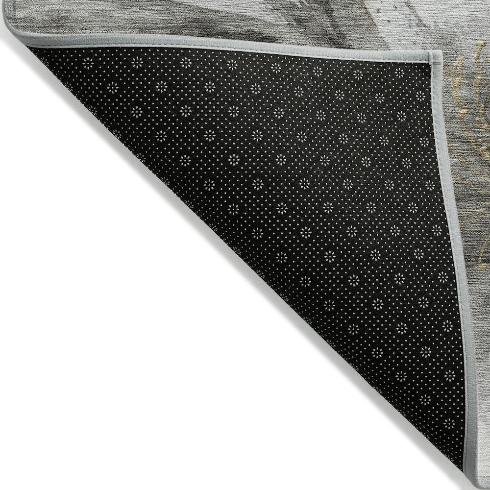 Machine Washable Indoor/Outdoor Chantille ACN2055 Silver 9' x 12' Rug. Picture 2