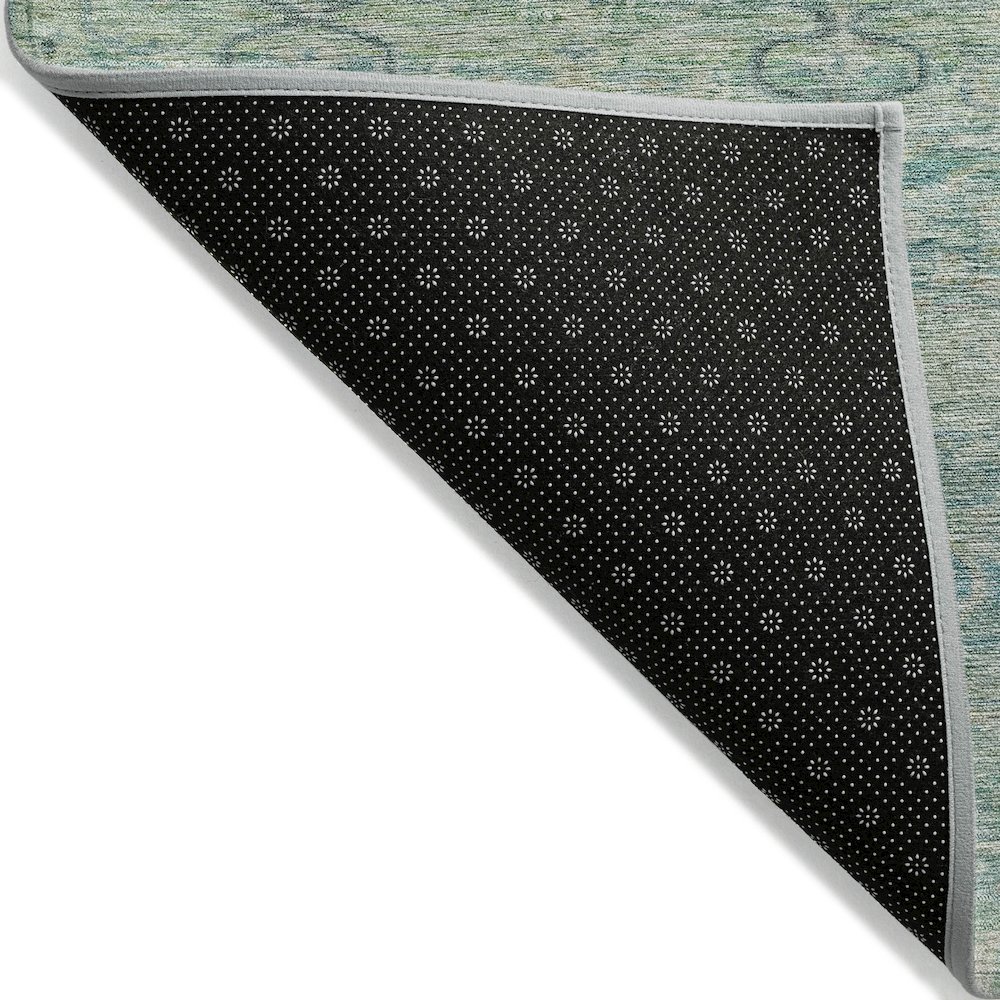 Machine Washable Indoor/Outdoor Chantille ACN2090 Teal 9' x 12' Rug. Picture 2