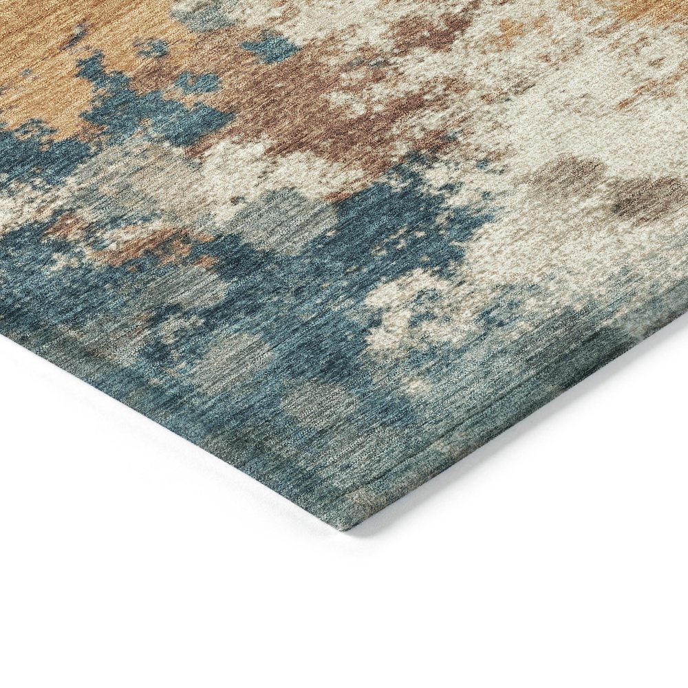 Machine Washable Indoor/Outdoor Chantille ACN2114 Teal 9' x 12' Rug. Picture 3