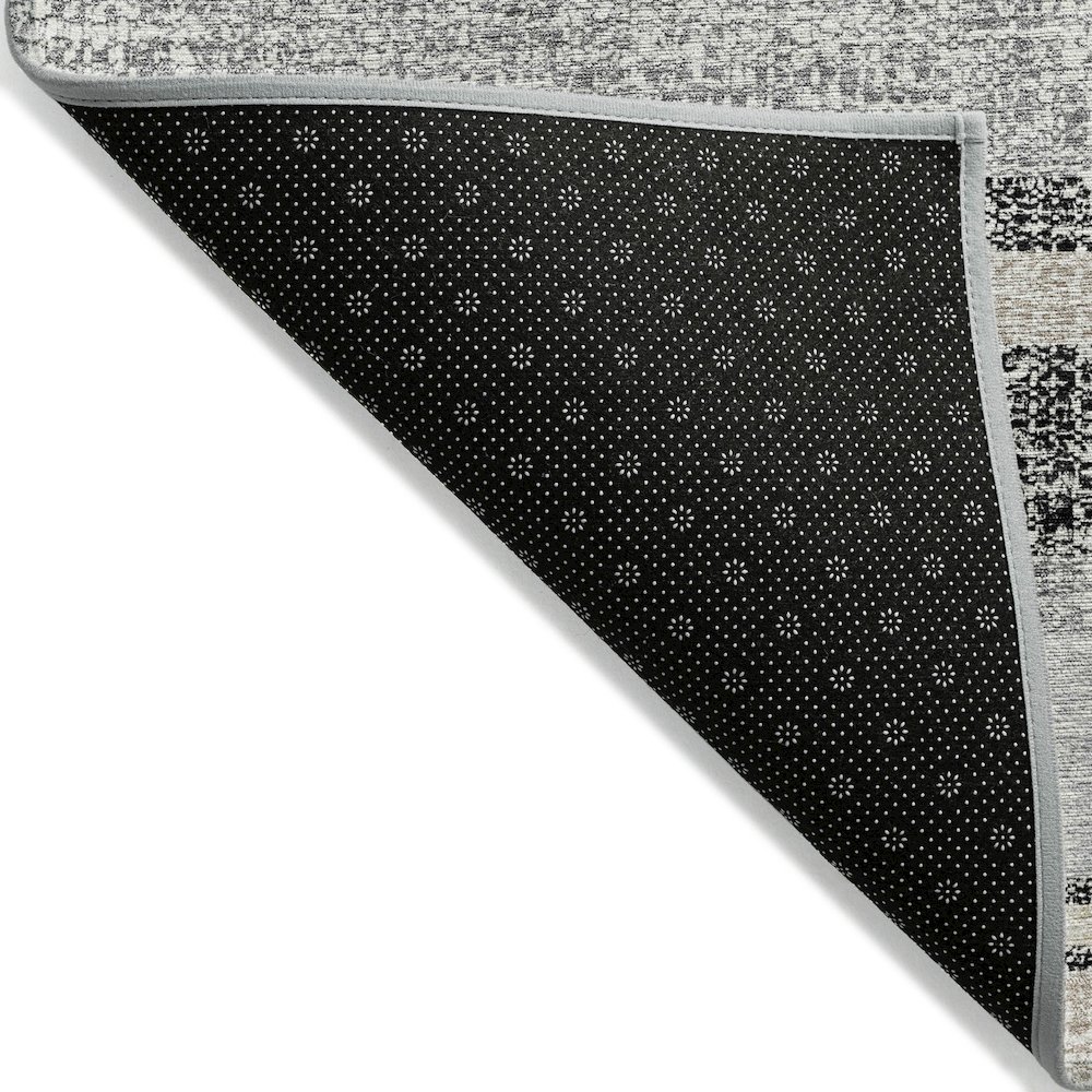 Machine Washable Indoor/Outdoor Chantille ACN2122 Black 9' x 12' Rug. Picture 2