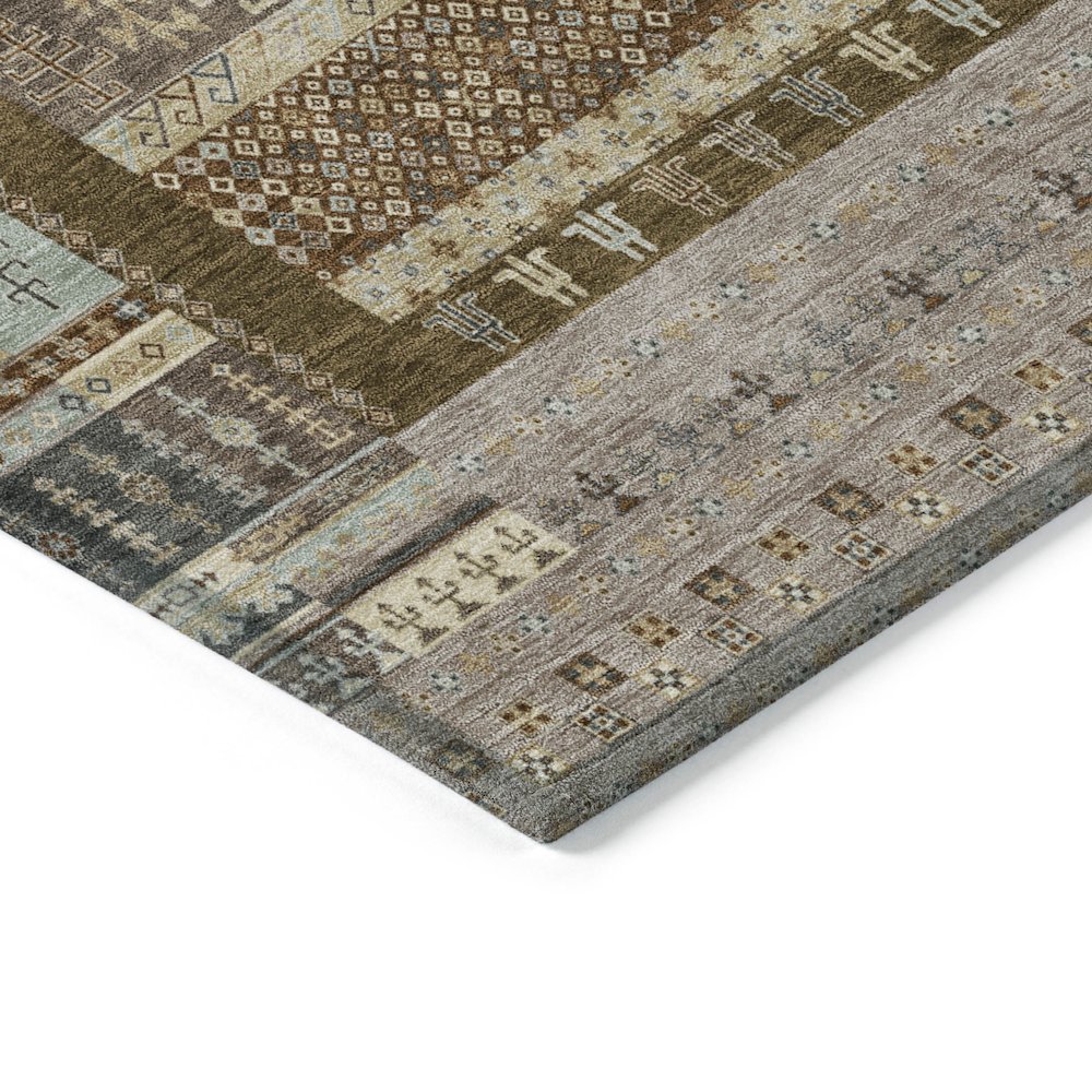 Machine Washable Indoor/Outdoor Chantille ACN2160 Brown 9' x 12' Rug. Picture 3