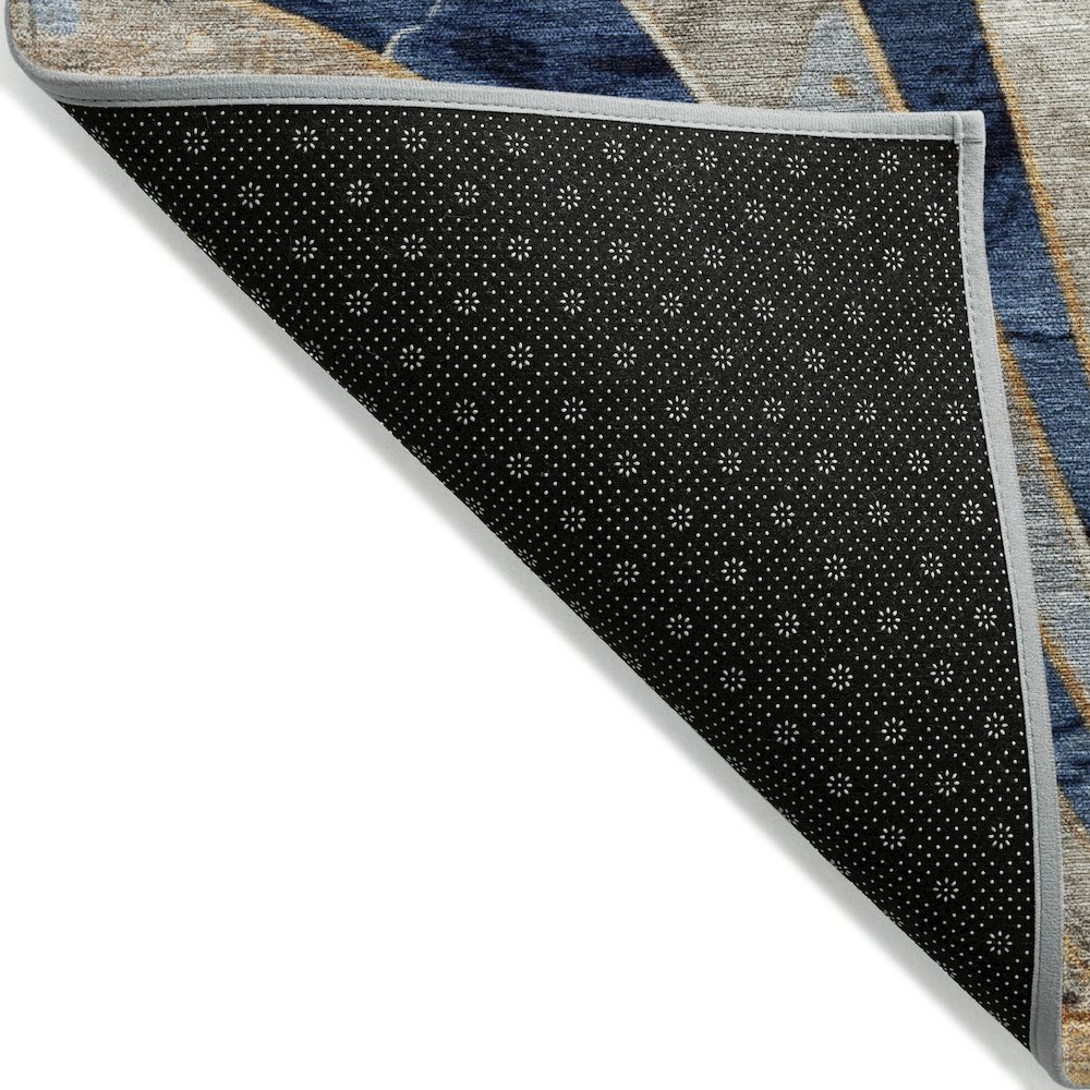Machine Washable Indoor/Outdoor Chantille ACN2177 Navy 9' x 12' Rug. Picture 2