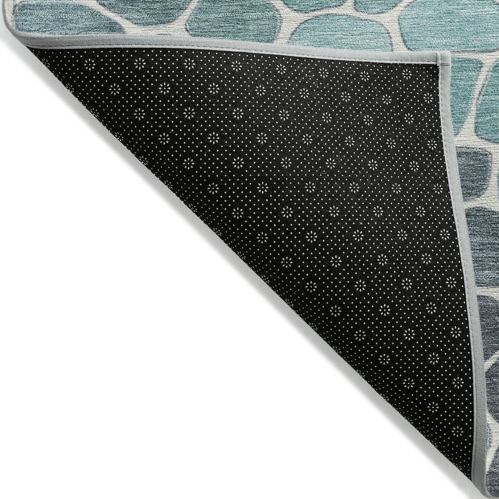 Machine Washable Indoor/Outdoor Chantille ACN2190 Teal 9' x 12' Rug. Picture 2