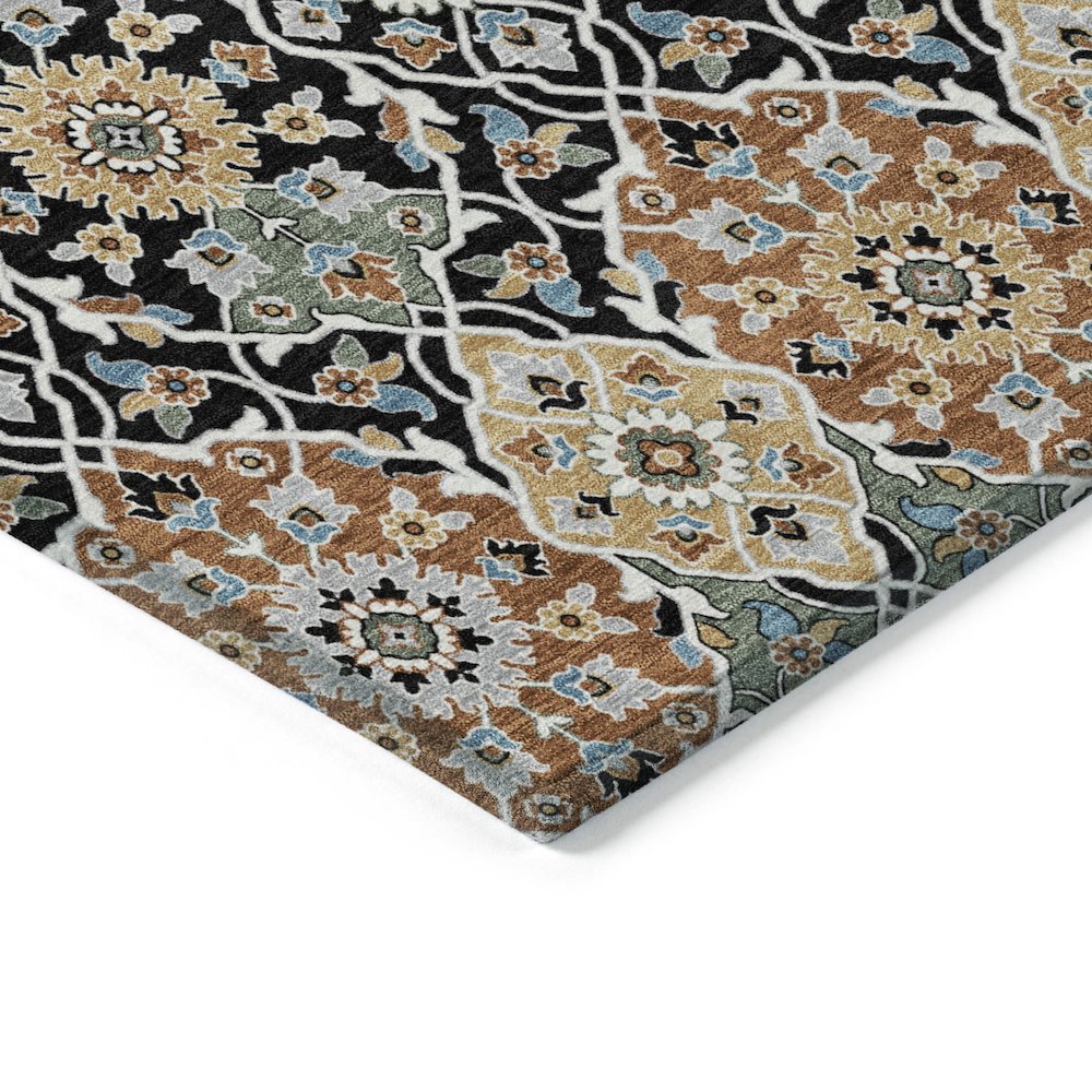 Machine Washable Indoor/Outdoor Chantille ACN2199 Black 9' x 12' Rug. Picture 3
