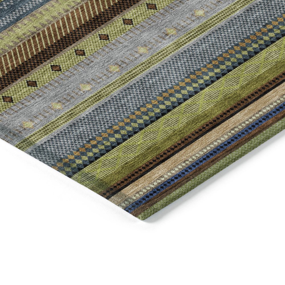 Machine Washable Indoor/Outdoor Chantille ACN2218 Olive 9' x 12' Rug. Picture 3