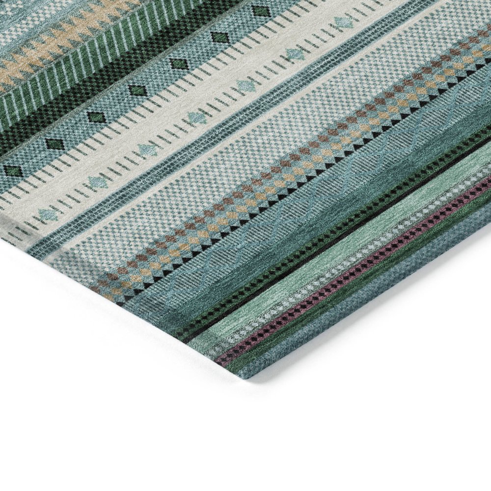 Machine Washable Indoor/Outdoor Chantille ACN2218 Teal 9' x 12' Rug. Picture 3